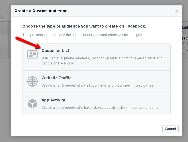 facebook audience email list